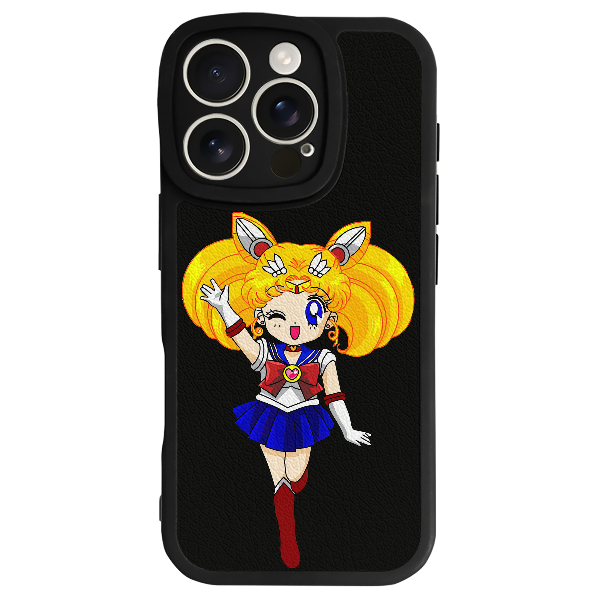 （画像用） 美少女戦士セーラームーン 月野 うさぎ つきの うさぎ Sailor Moon Tsukino Usagi 【iPhone 16シリーズ対応】シリコンスマホケース（レザー調） 材質：シリコン